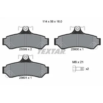 Jeu de 4 plaquettes de frein arrière TEXTAR OEM 0446606080