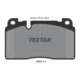 TEXTAR 2564305 - Jeu de 4 plaquettes de frein avant
