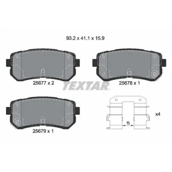 Jeu de 4 plaquettes de frein arrière TEXTAR OEM S583021YA50