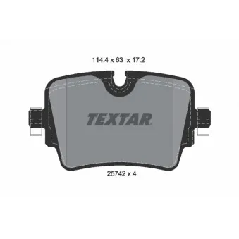TEXTAR 2574201 - Jeu de 4 plaquettes de frein arrière