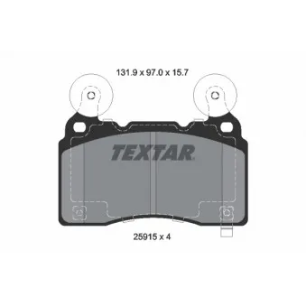 TEXTAR 2591501 - Jeu de 4 plaquettes de frein avant
