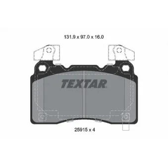 TEXTAR 2591503 - Jeu de 4 plaquettes de frein avant