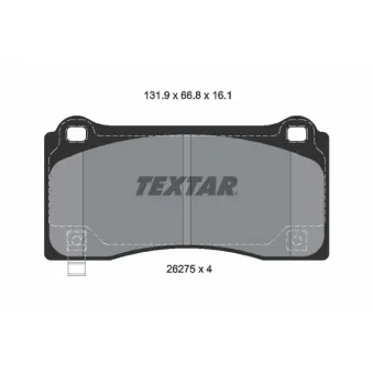 Jeu de 4 plaquettes de frein avant TEXTAR OEM 800824000A