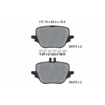 Jeu de 4 plaquettes de frein arrière TEXTAR OEM A0004204103