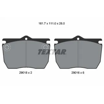 Jeu de 4 plaquettes de frein avant TEXTAR OEM 5001106