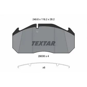 TEXTAR 2903007 - Jeu de 4 plaquettes de frein avant