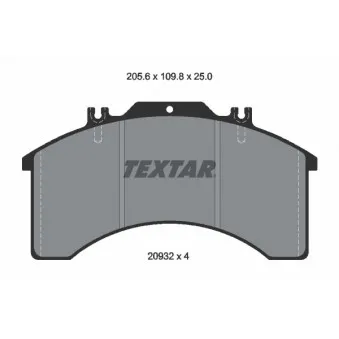 TEXTAR 2903203 - Jeu de 4 plaquettes de frein avant