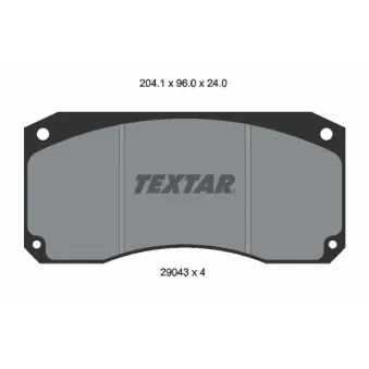 Jeu de 4 plaquettes de frein avant TEXTAR 2904303 pour RENAULT TRUCKS MIDLINER S 170,13TI,S 170 SP - 173cv