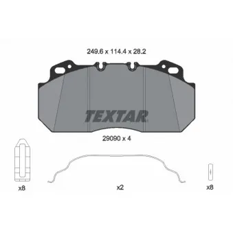 TEXTAR 2909006 - Jeu de 4 plaquettes de frein avant