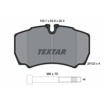 TEXTAR 2912303 - Jeu de 4 plaquettes de frein arrière