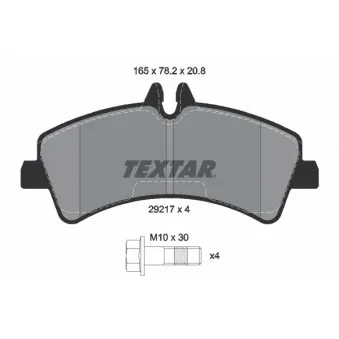TEXTAR 2921702 - Jeu de 4 plaquettes de frein arrière
