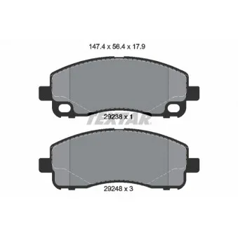 Jeu de 4 plaquettes de frein arrière TEXTAR OEM MK449937