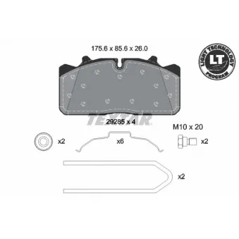Jeu de 4 plaquettes de frein avant TEXTAR OEM 5001866951
