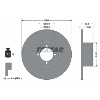 Jeu de 2 disques de frein avant TEXTAR OEM 34111153179