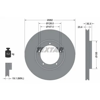 TEXTAR 92006107 - Jeu de 2 disques de frein avant