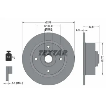 TEXTAR 92010300 - Jeu de 2 disques de frein avant