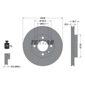 TEXTAR 92012103 - Jeu de 2 disques de frein avant