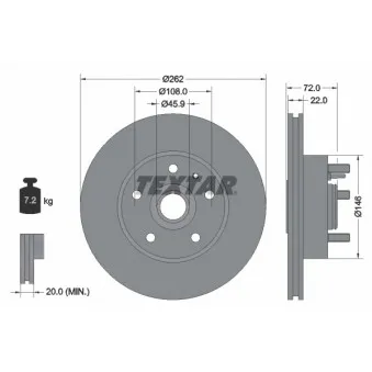 Jeu de 2 disques de frein avant TEXTAR OEM 1329635