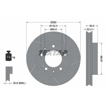 Disque de frein avant droit TEXTAR 92033300