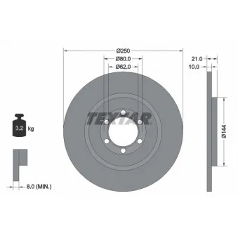 TEXTAR 92033700 - Jeu de 2 disques de frein arrière