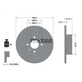 TEXTAR 92034000 - Jeu de 2 disques de frein avant