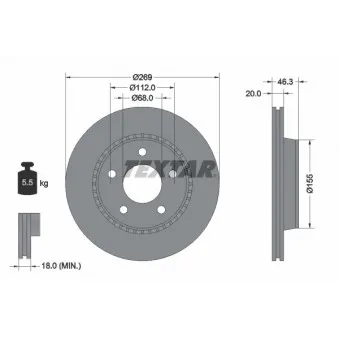 TEXTAR 92037100 - Jeu de 2 disques de frein arrière