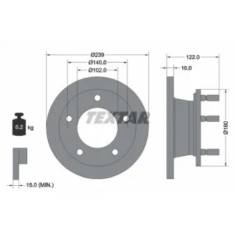 TEXTAR 92038900 - Jeu de 2 disques de frein avant