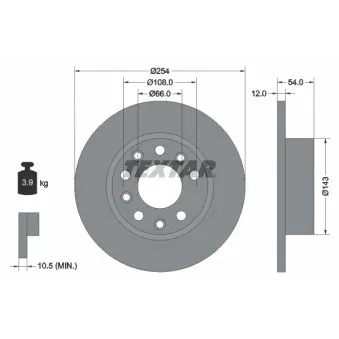 Jeu de 2 disques de frein arrière TEXTAR OEM 7700751165
