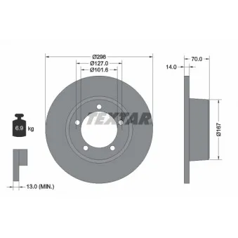 TEXTAR 92040600 - Jeu de 2 disques de frein avant