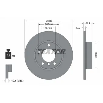 TEXTAR 92055503 - Jeu de 2 disques de frein avant