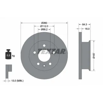 Jeu de 2 disques de frein avant TEXTAR OEM 701615301