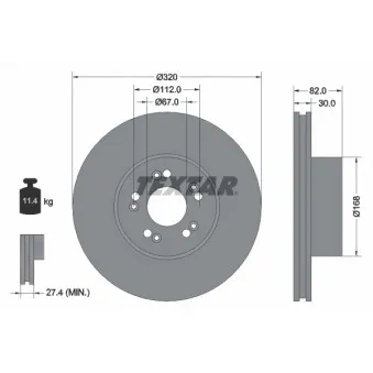 TEXTAR 92056600 - Jeu de 2 disques de frein avant