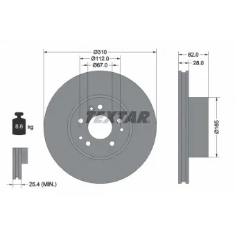 Jeu de 2 disques de frein avant TEXTAR OEM 140421031264