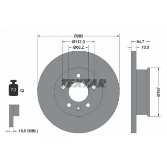TEXTAR 92058500 - Jeu de 2 disques de frein avant