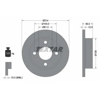 Jeu de 2 disques de frein avant TEXTAR OEM 4020621B01