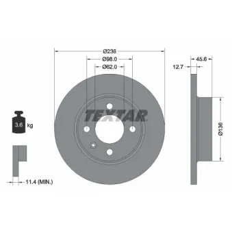 Jeu de 2 disques de frein avant TEXTAR OEM 115430210