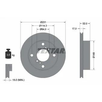 TEXTAR 92065900 - Jeu de 2 disques de frein avant