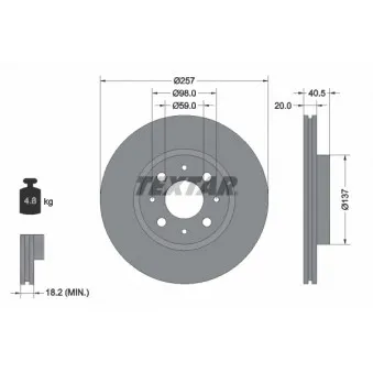 TEXTAR 92068503 - Jeu de 2 disques de frein avant