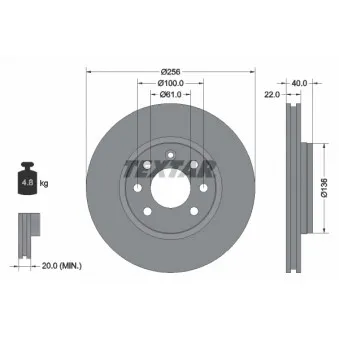 Jeu de 2 disques de frein avant TEXTAR OEM 34557199