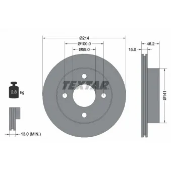 Jeu de 2 disques de frein avant TEXTAR OEM 4020617B00