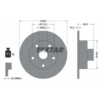 TEXTAR 92072100 - Jeu de 2 disques de frein avant