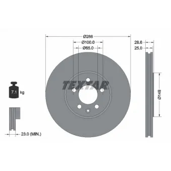 TEXTAR 92072800 - Jeu de 2 disques de frein avant