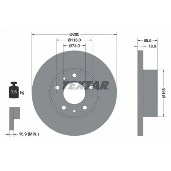 TEXTAR 92073703 - Jeu de 2 disques de frein avant