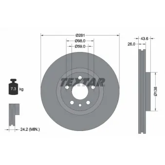 TEXTAR 92074003 - Jeu de 2 disques de frein avant