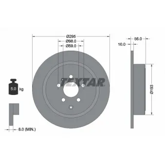 TEXTAR 92074100 - Jeu de 2 disques de frein arrière