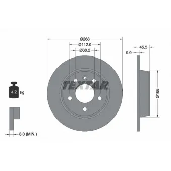 TEXTAR 92074303 - Jeu de 2 disques de frein arrière