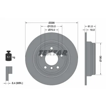 Jeu de 2 disques de frein arrière TEXTAR OEM 6767049