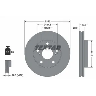 Jeu de 2 disques de frein avant TEXTAR OEM 4351206010
