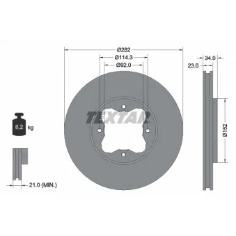 Jeu de 2 disques de frein avant TEXTAR OEM GBD90837