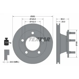 Jeu de 2 disques de frein avant TEXTAR OEM 6314200172